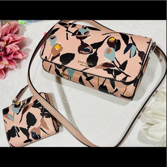 kate spade ♠️ cameron paper rose 🌹 bag & wallet - Picture 11 of 16